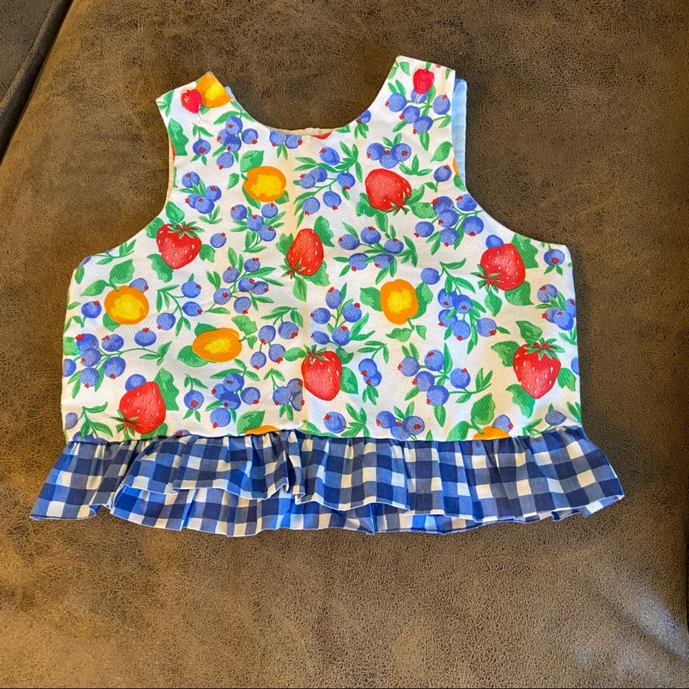 Girls boutique crop top 4th of July picnic
